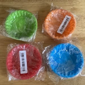 4 New Colorful Silicone Lace Fruit Pie/Cake Mold NEW